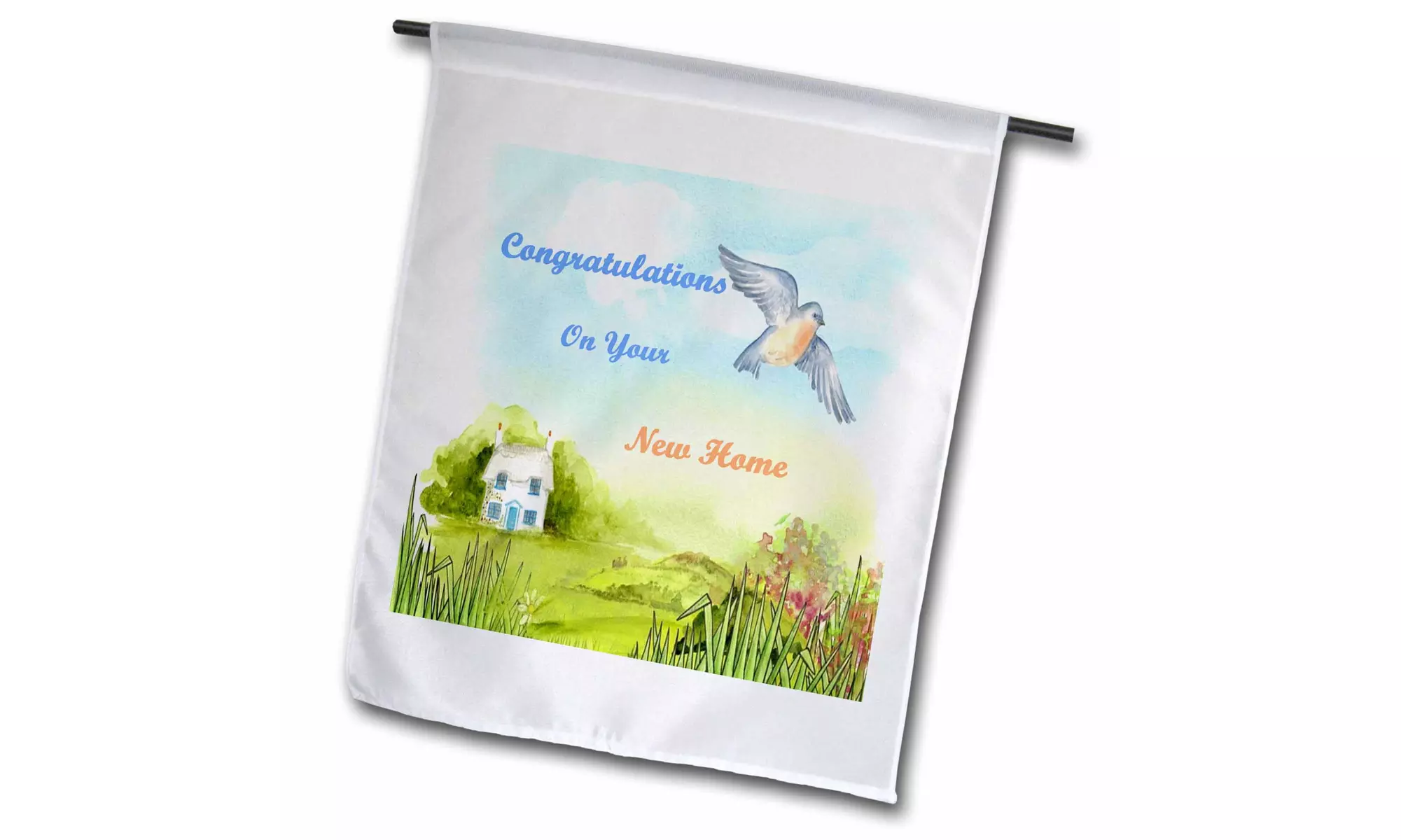  Garden Flag Image of Congratulations On New Home House Bird Grass  - Primary Image