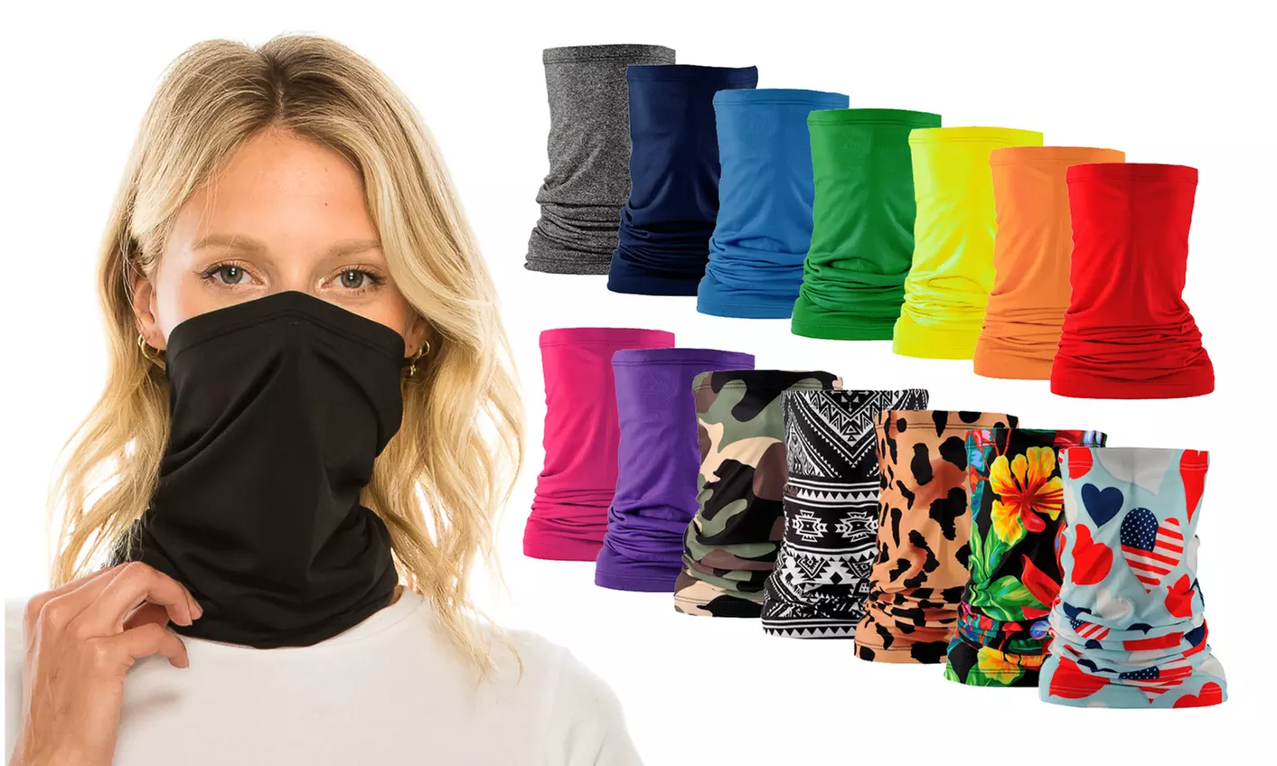 3-Pack Neck Gaiter Bandana Multifunctional Scarves - Primary Image