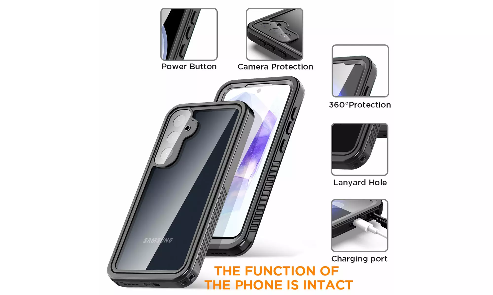 For Samsung Galaxy A55 5G Case Waterproof Heavy Duty Screen Protector Cover 
