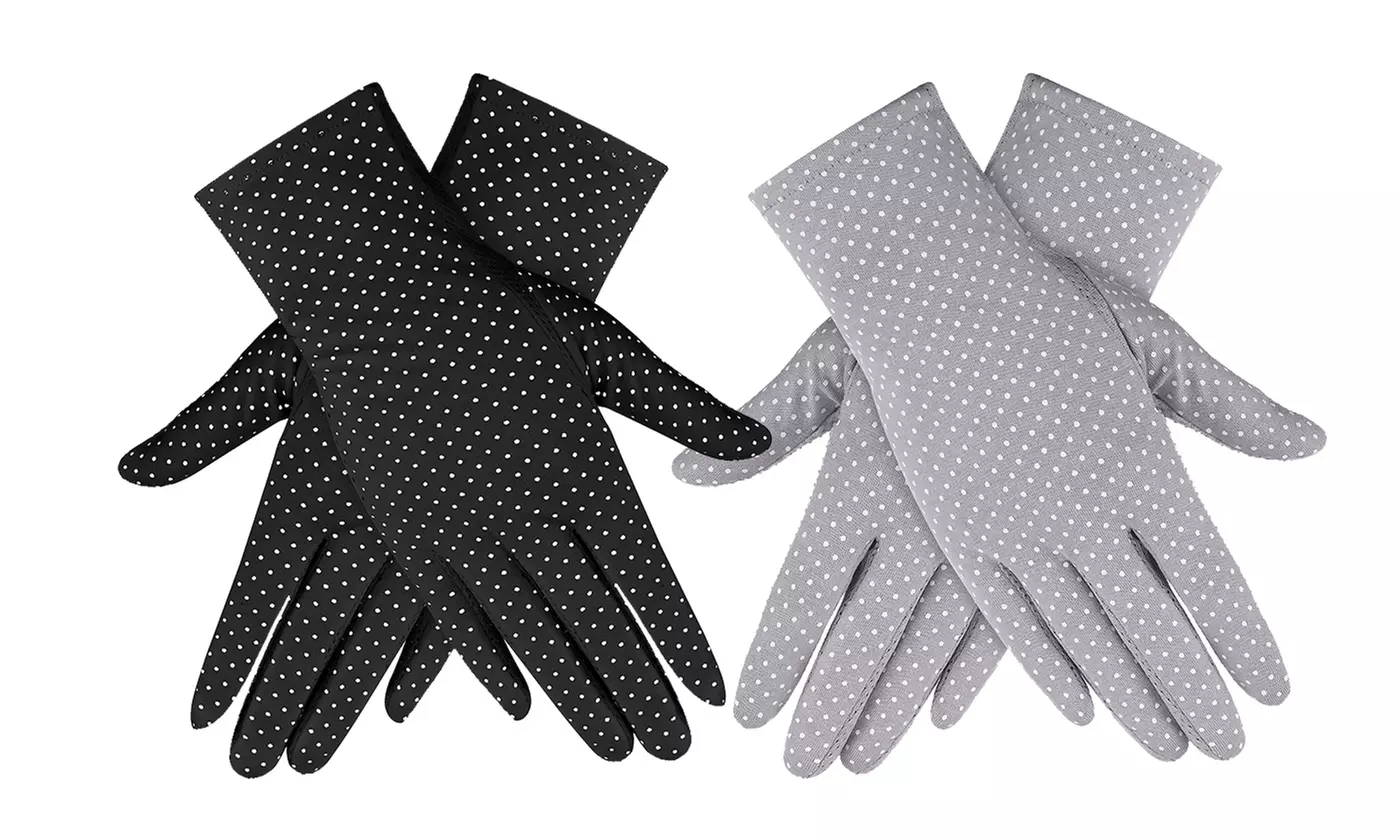 2 Pairs Women UV Protection Sunblock Gloves Touchscreen Summer Driving Gloves