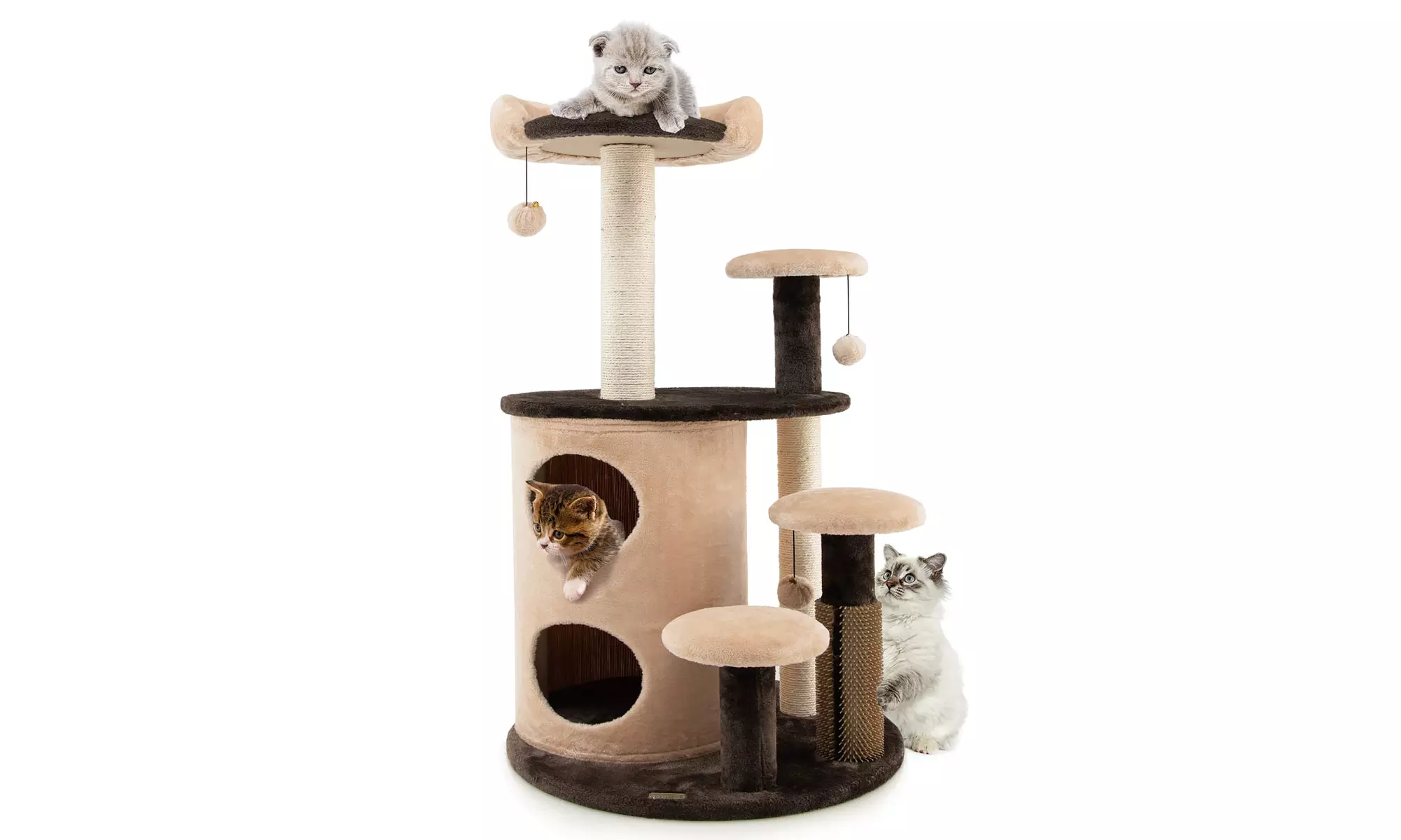 Costway 40'' Cat Tree Tower Multi-Level Activity Tree with 2-Tier Cat-Hole - Primary Image