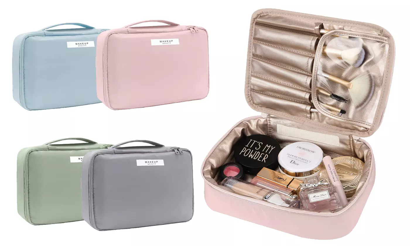 2 Pieces Travel Makeup Bag Toiletry Bag Large Cosmetic Bag with Inner Pouch