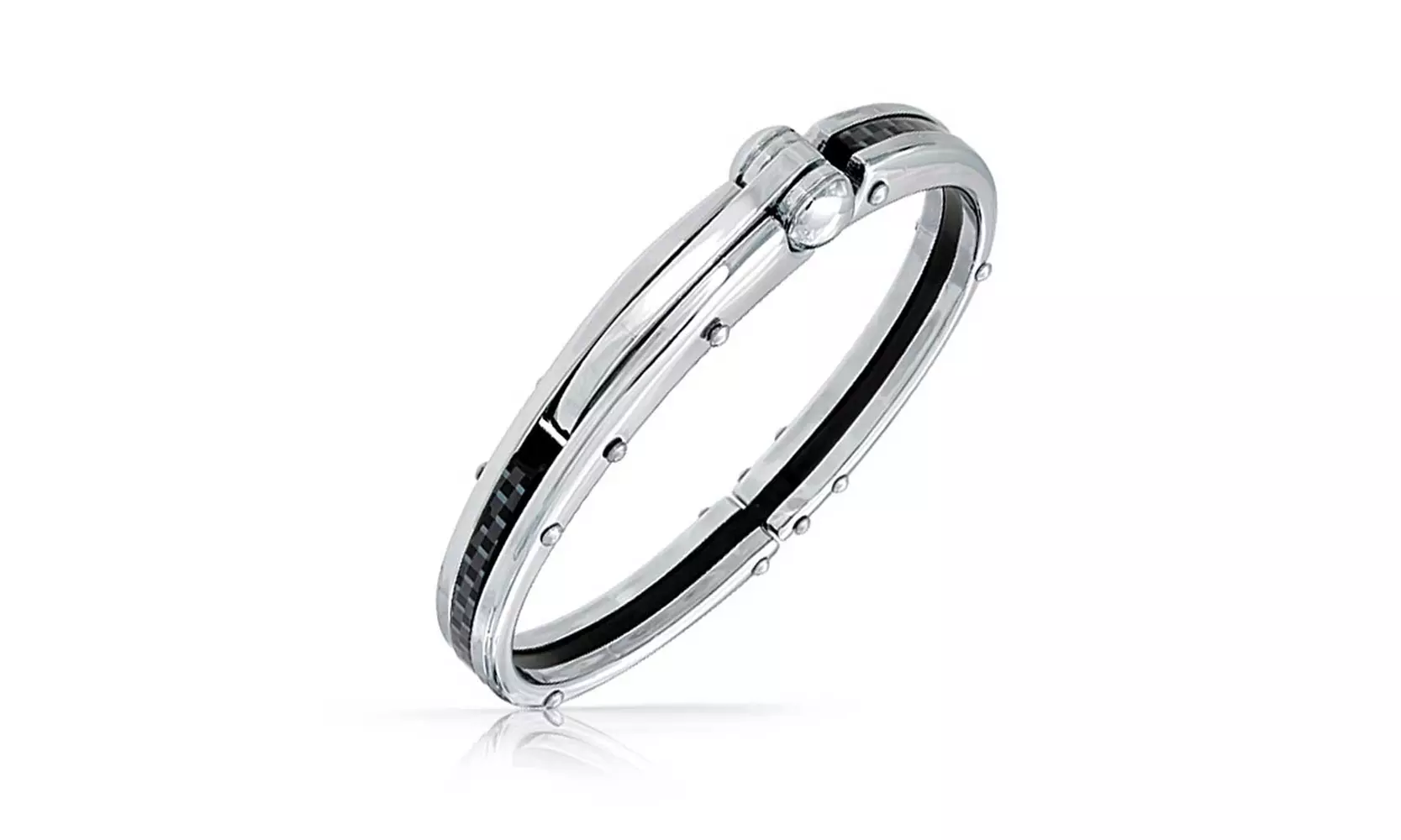 Bling Jewelry Secret Shades Obsession Carbon Steel Handcuff Bracelet - Primary Image
