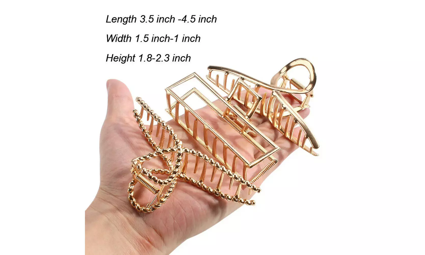US 5-10 Pack Metal Jumbo Hair Claw Clip Large Strong Hold for Thick Hair Nonslip