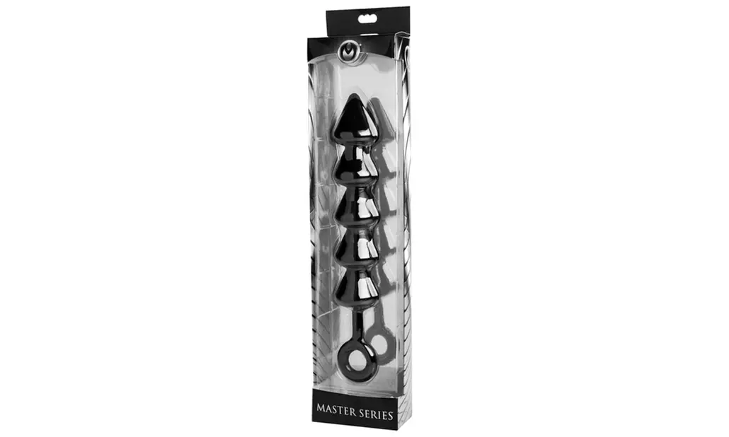Master Series Spades Anal Beads Xl - Black. - Primary Image