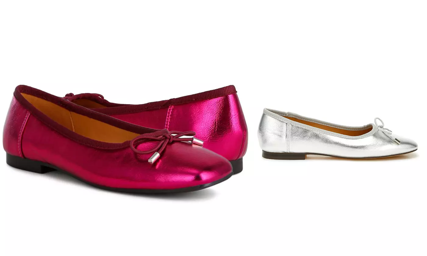 Rag &Co Primrose Metallic Ballerina Flats