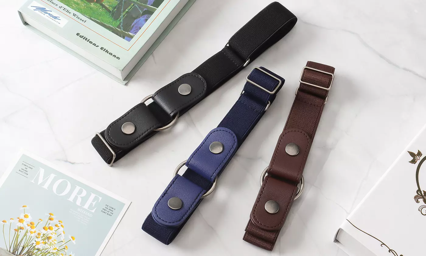 Buckle-free Elastic Invisible Waist Belt for Jeans No Bulge Hassle Men Women
