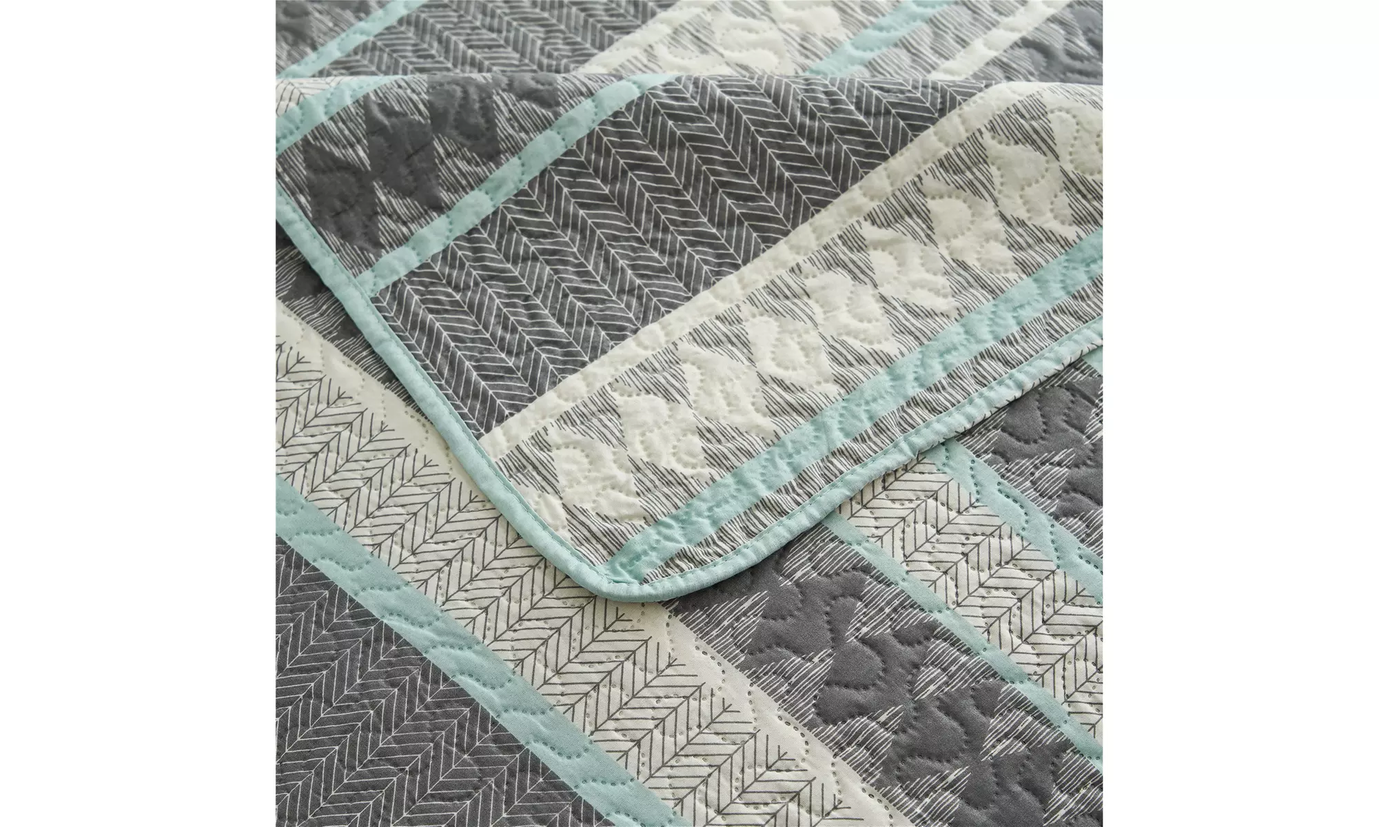 JML 3-Piece Reversible Quilt Set,Home Collection Printed Bedspread With 2 Shams