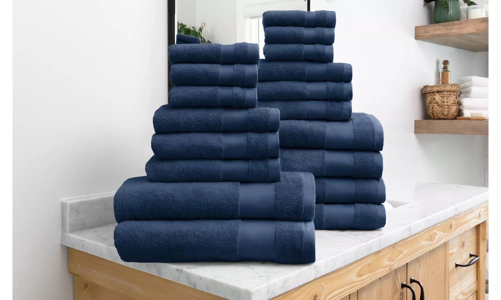 18pc Bath Towel Set Home Collection Premium Ultra Soft 100% Cotton - Primary Image
