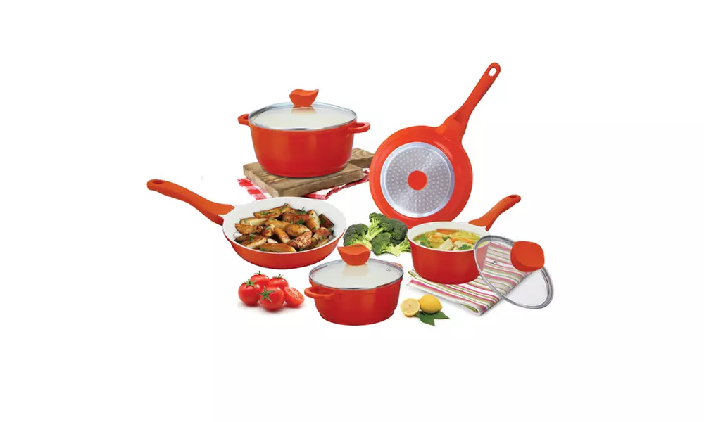 Closeout Deal - Ceramic Nonstick Die Cast Aluminum Cookware Set - 12PC - Primary Image