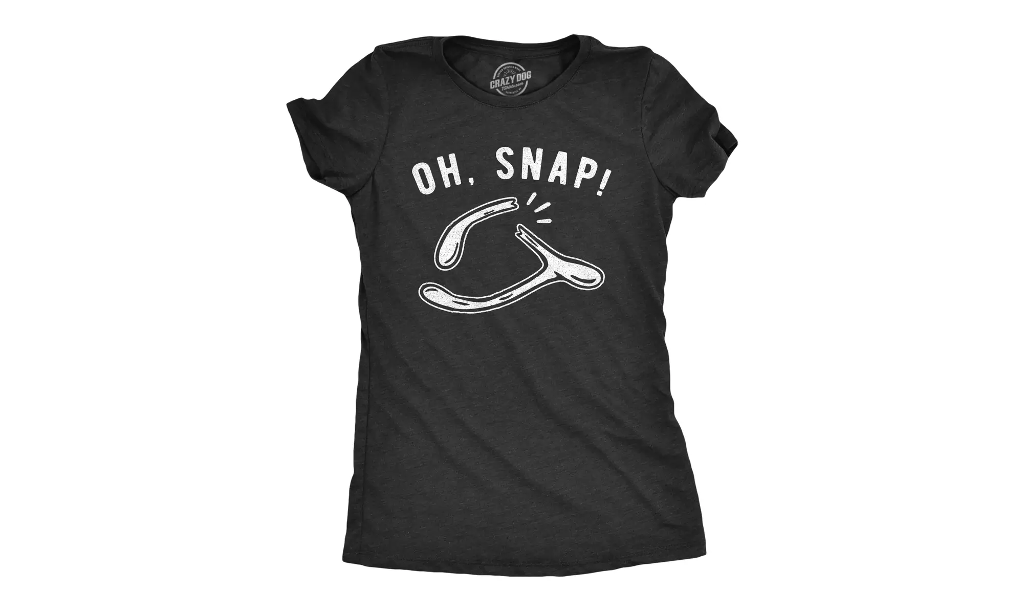 Womens Oh Snap Tshirt Funny Turkey Day Thanksgiving Wishbone Graphic Novelty Tee - Primary Image