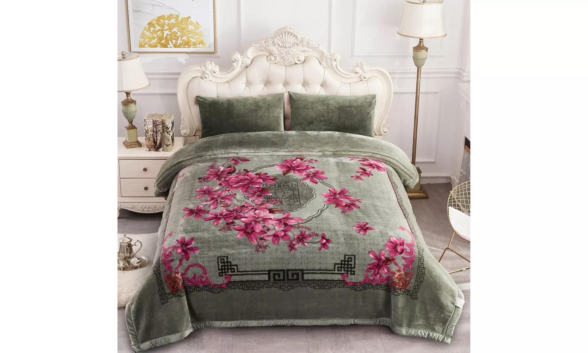 JML Heavy Fleece Blanket,2 Ply Printed Bed Blanket For King Size,85"x93",10Lb