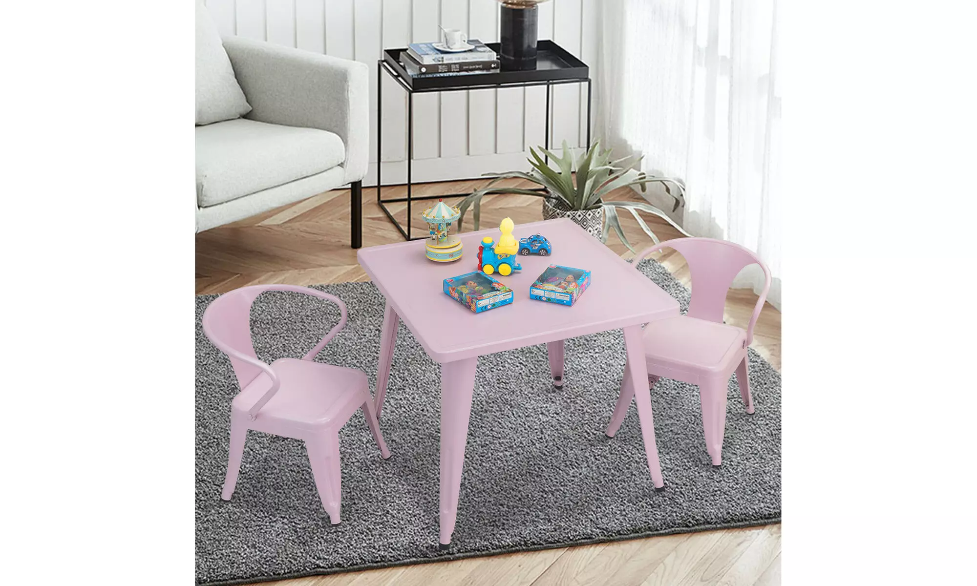 Kids Steel 27'' Square Table Children Play Learn Activity Table Indoor Outdoor - Primary Image