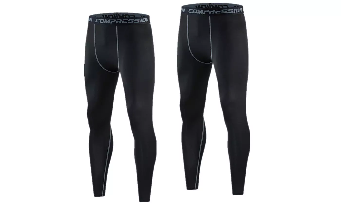 2 Pack Mens Compression Pants Running Tights Workout Leggings - Primary Image