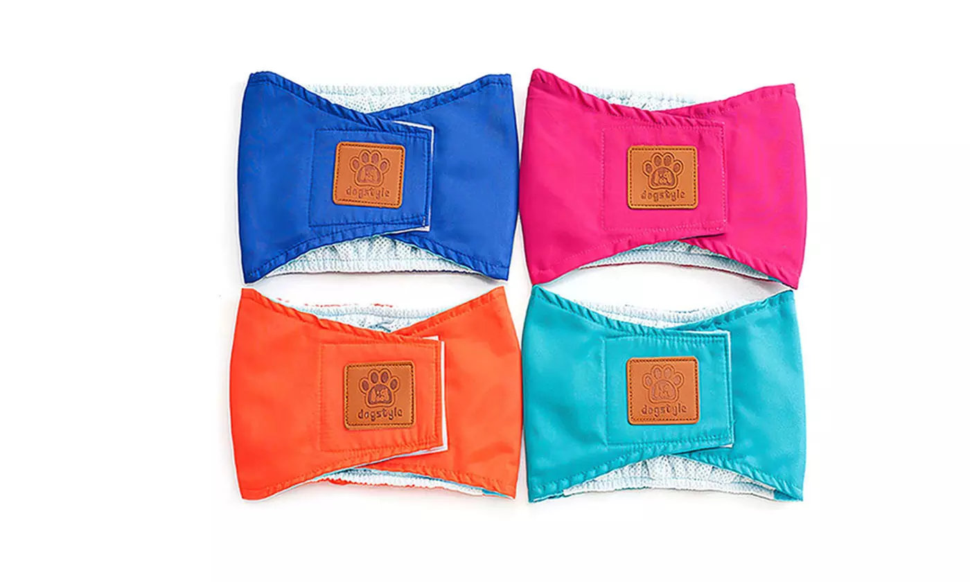 3 Pack Dog Diapers Pet Male Puppy Belly Wrap Elastic Band Washable Waterproof
