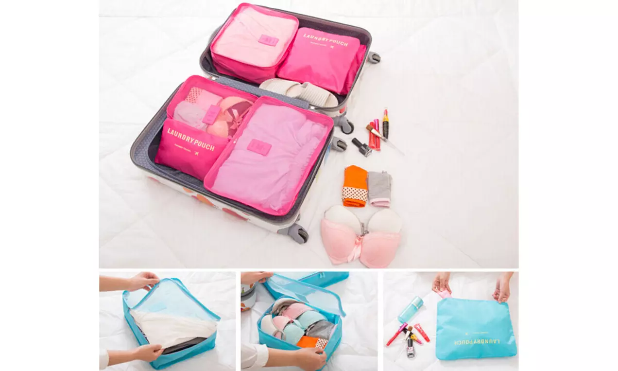 9Pcs Waterproof Clothes Storage Bags Packing Cube Travel Luggage Organizer Pouch