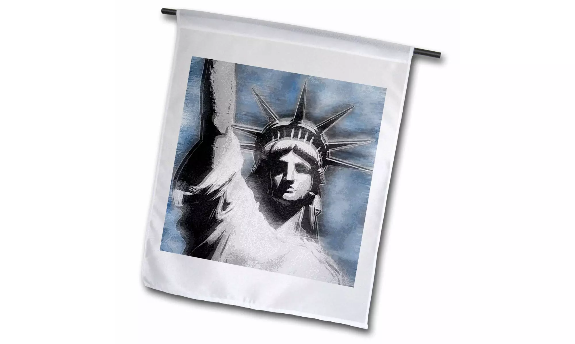  Garden Flag Lady Liberty digitally stylized Statue of Liberty in gray and blue - Second Medium