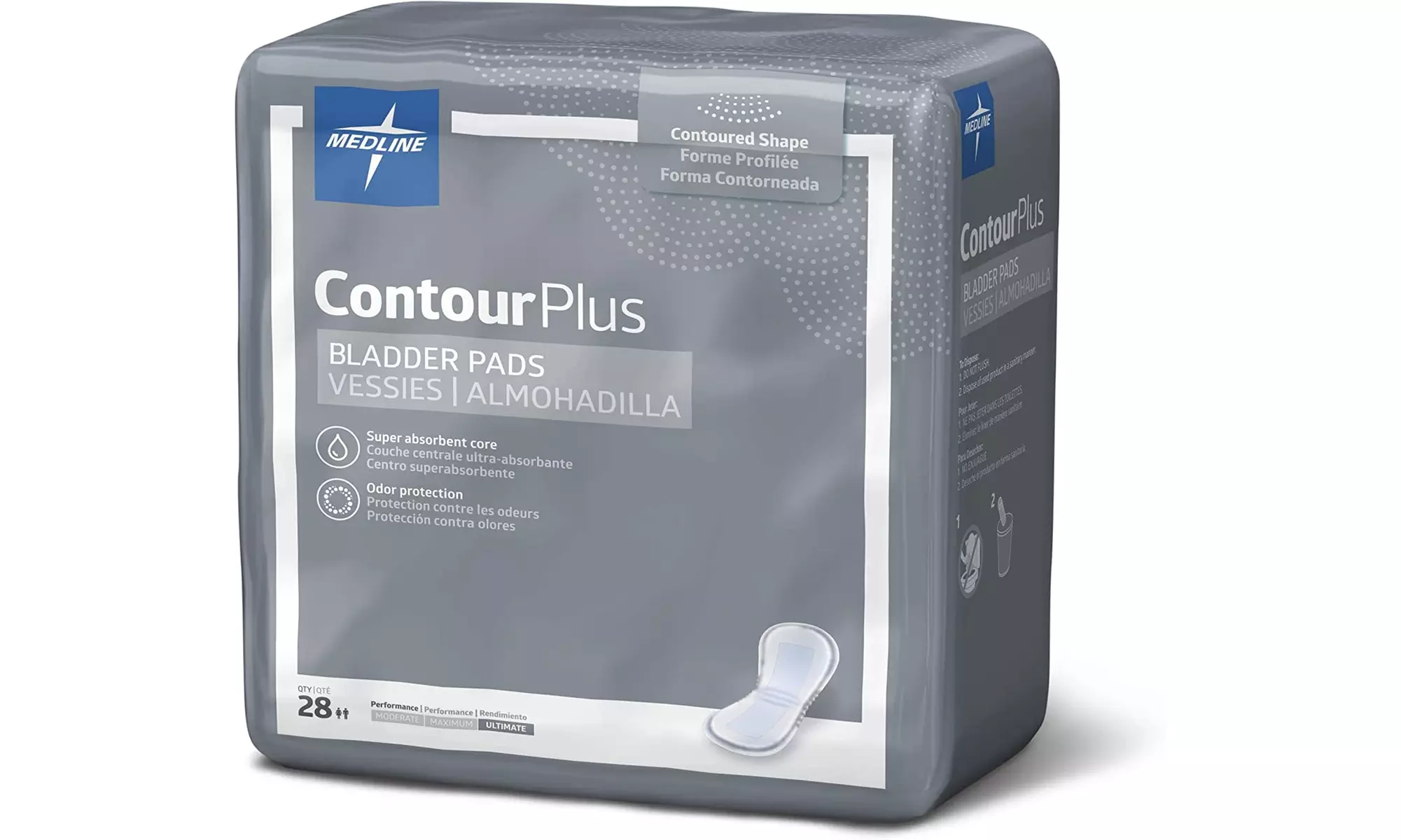 Medline - BCPE03Z Contour Plus Bladder Control Incontinence Pads - Primary Image