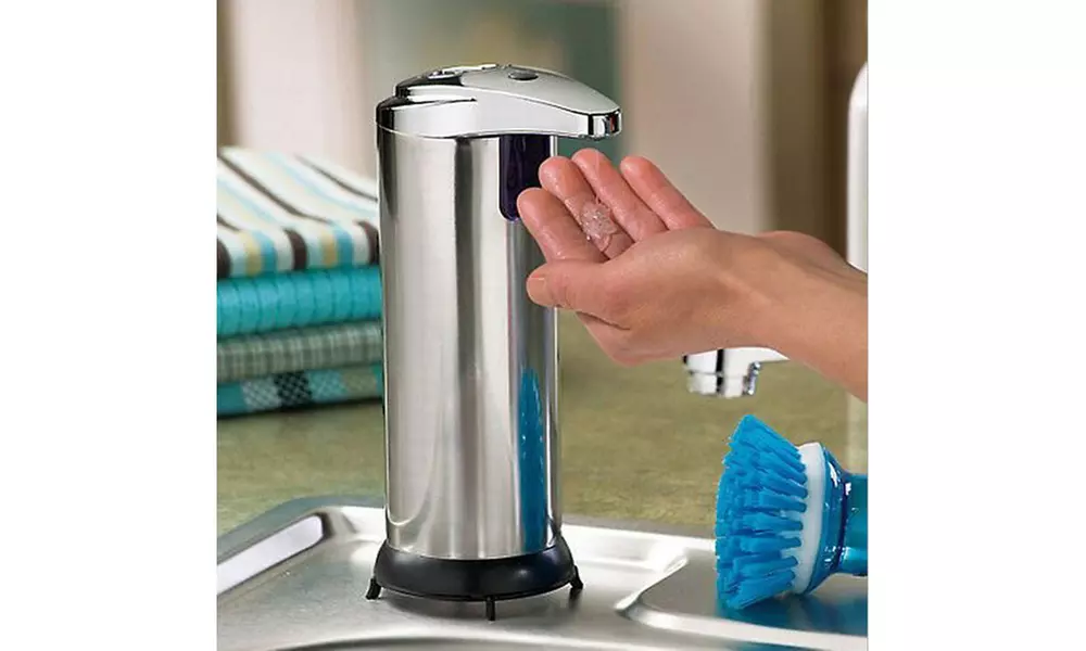 Motion-Activated Stainless Steel Soap Dispenser - Primary Image