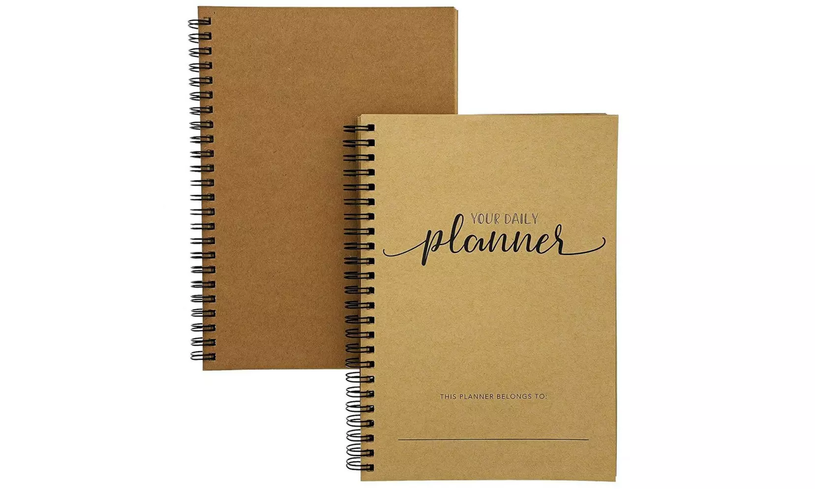 Paper Junkie Undated Daily Weekly Monthly Planner Kraft, 8.5 x 6 Inches (2 Pack) - Primary Image