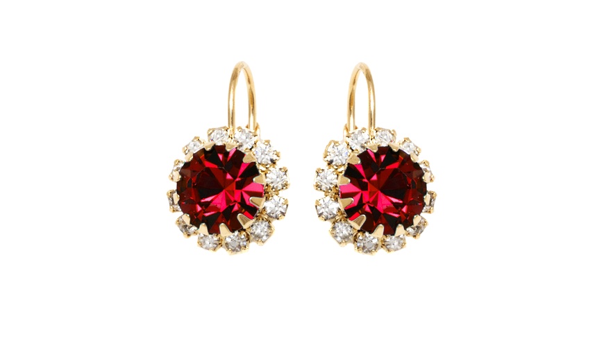 gold plated ruby earrings