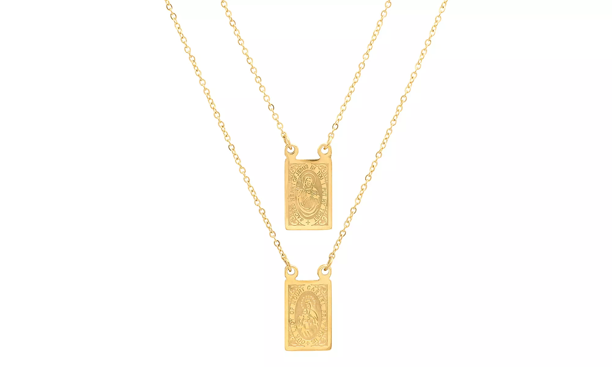 Men's Stainless Steel Reversible Scapular Necklace