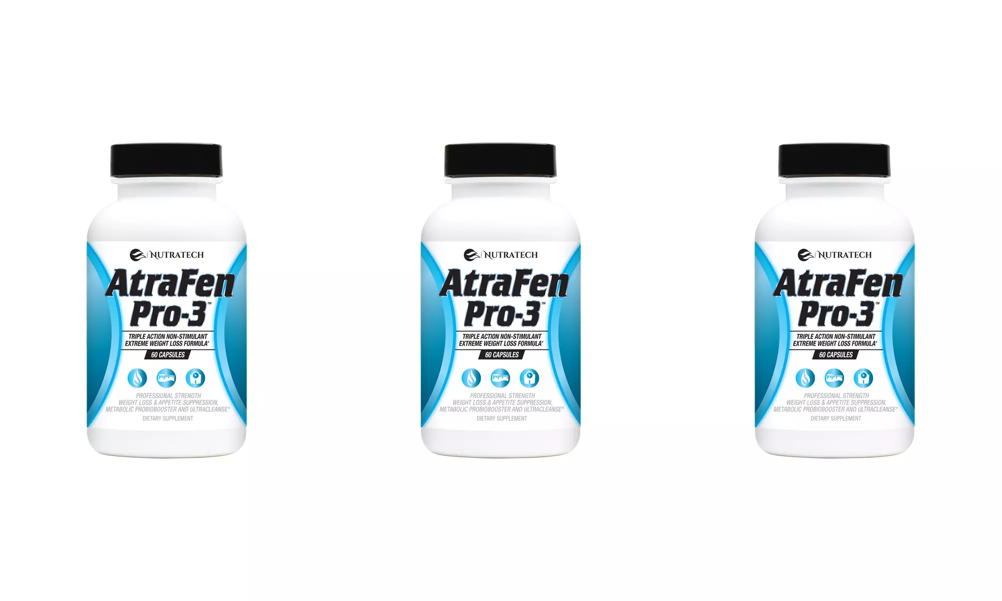 Atrafen Pro 3 Stimulant Free Fat Burner & Cleanse with Probiotics. 3 Pack - Primary Image