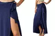 Doublju Women's Tie Waist Flared Wrap Maxi Skirt - Second Medium