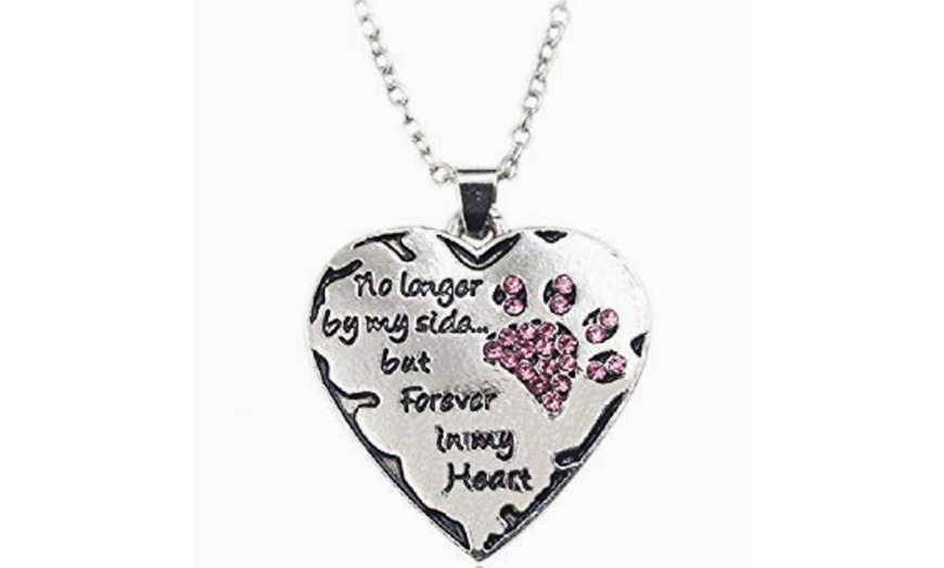 paw prints forever in my heart necklace