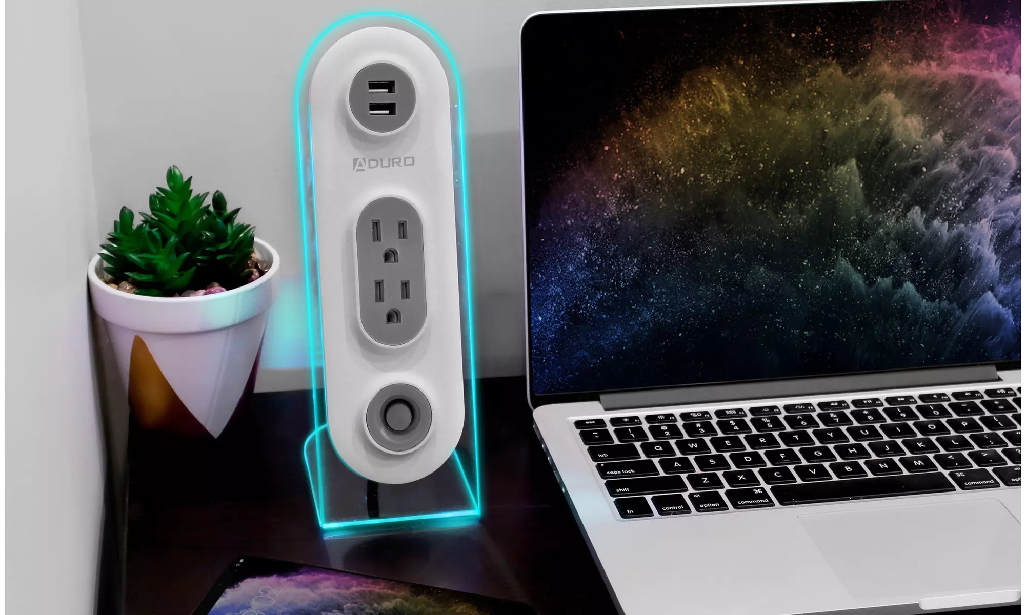 Aduro Surge Duo Desktop Charging Station with 2 Outlets & Dual USB Ports - Second Medium