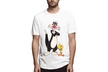 Monicame Men's Sylvester Cat And Tweety Bird Classic Print T-Shirt Short Sleeve - Second Medium