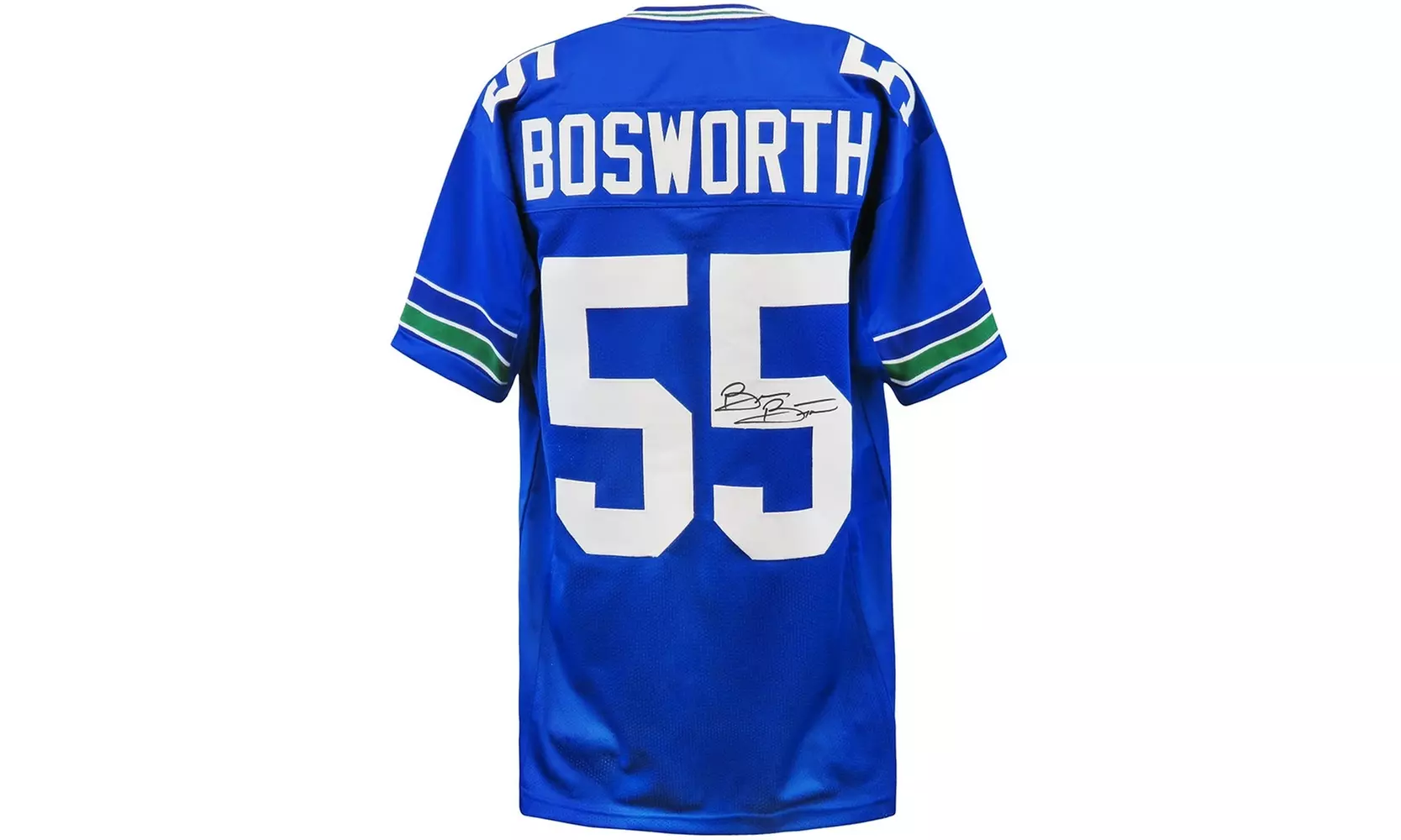 Brian Bosworth Signed Blue Throwback Custom Football Jersey - Primary Image