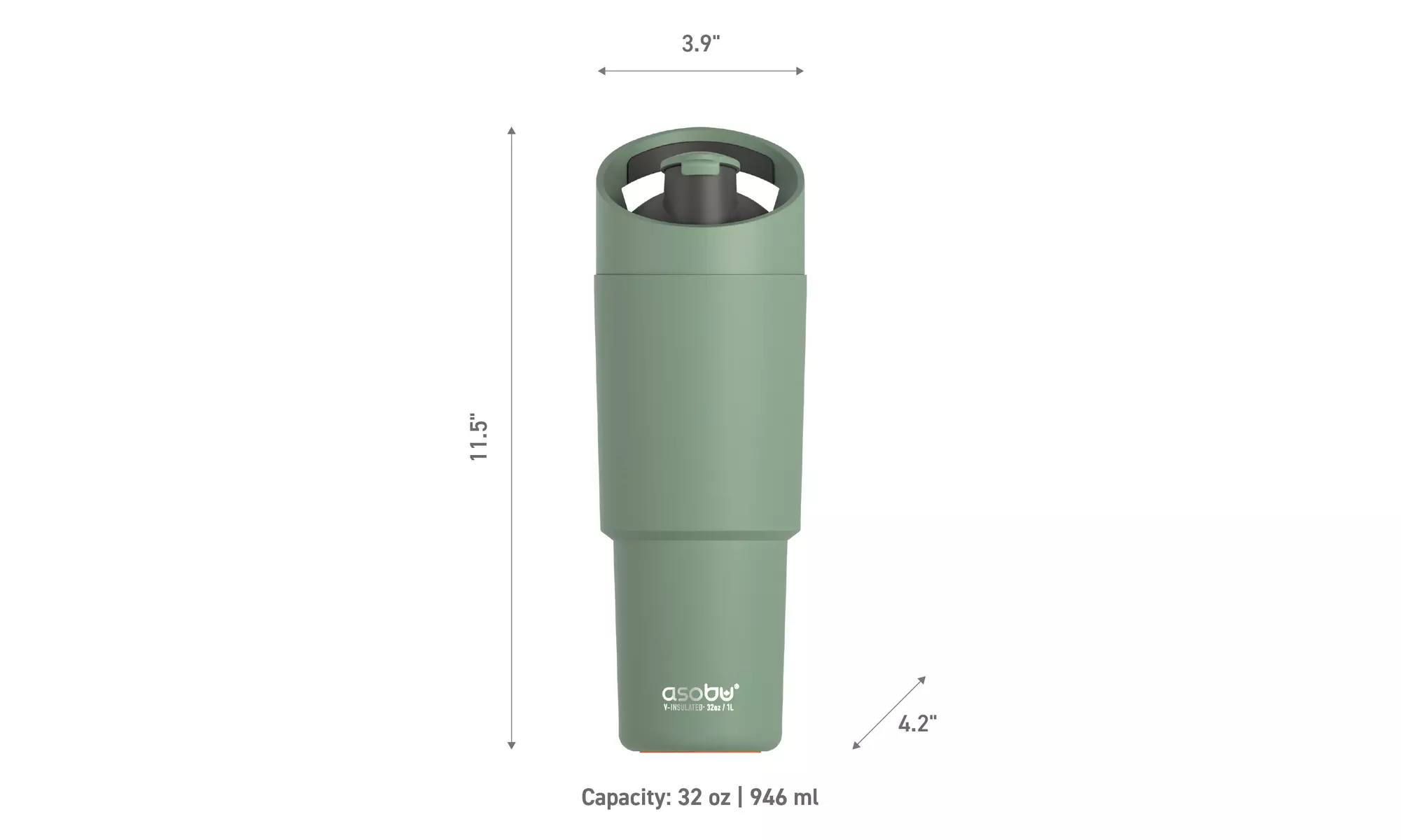 Asobu Cosmic Dual Spout Insulated 32oz Water Bottle Tumbler With Straw