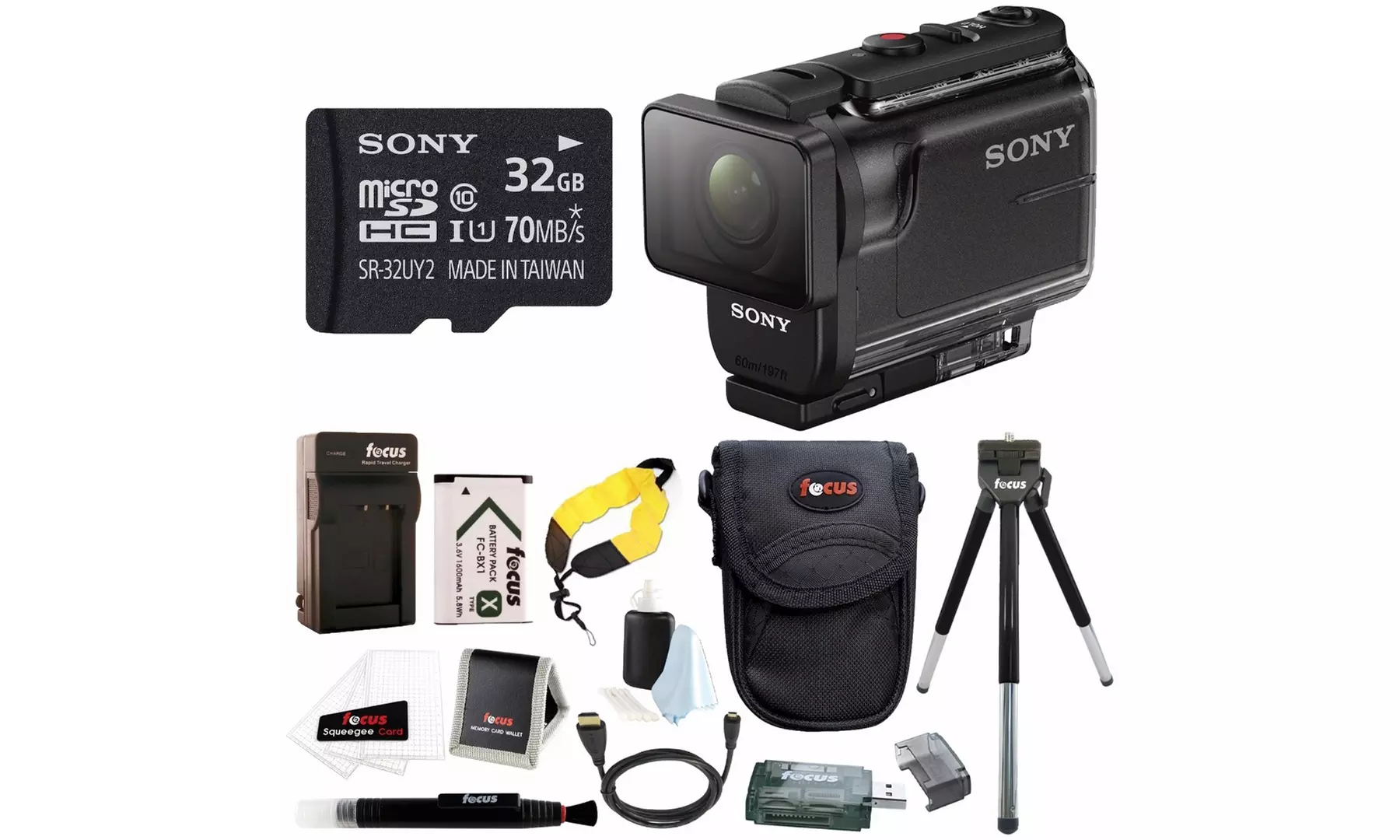Sony HDR-AS50/B Full HD 1080p Action Cam,32GB MicroSD Card,Battery Pack Bundle - Primary Image