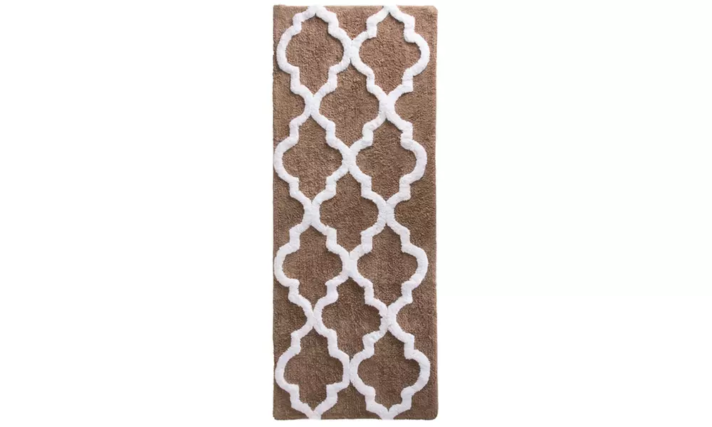 Oversized Lavish Home 100% Cotton Trellis Bathroom Mat (24" by 60")
