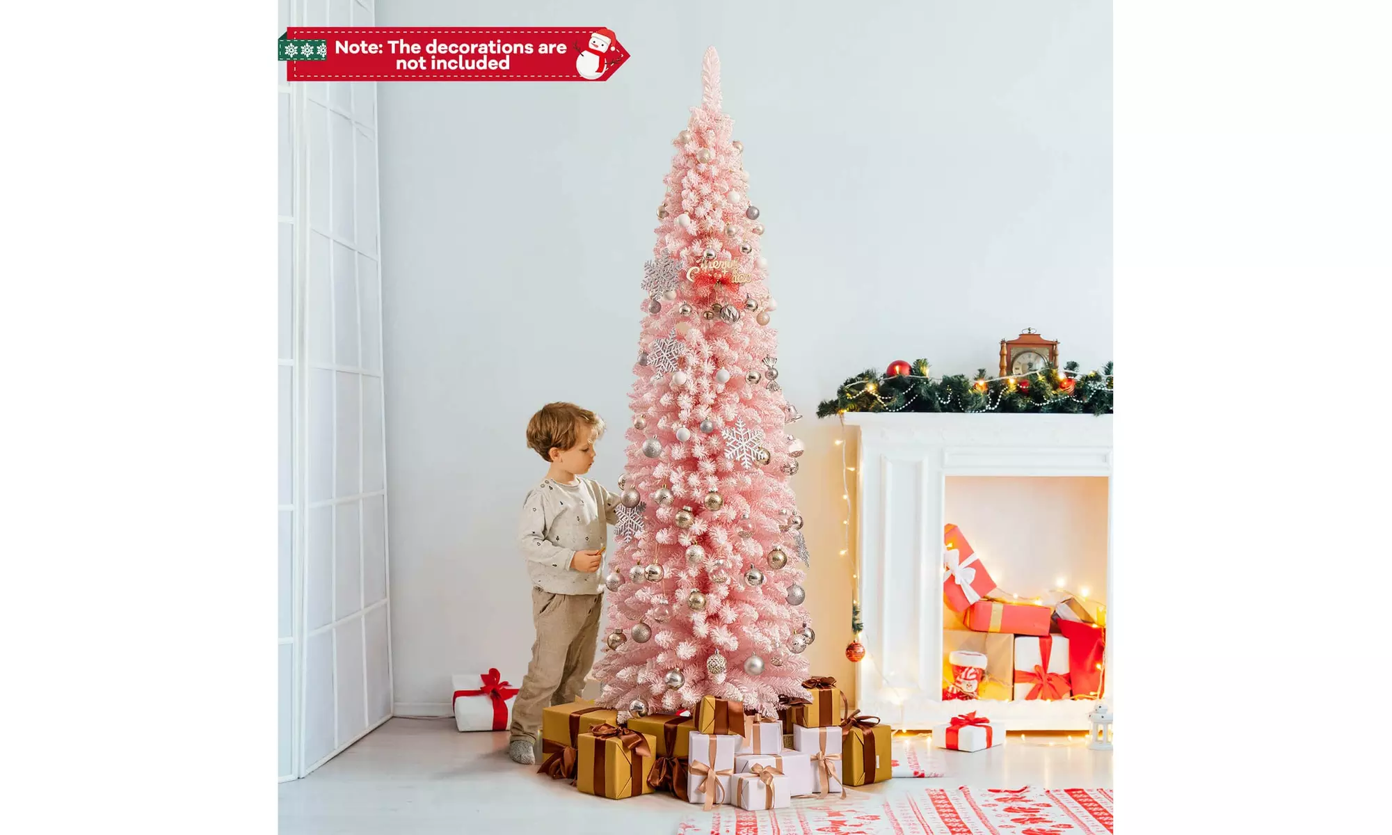 Costway 5/6/7/8 FT Artificial Christmas Tree with 328 Branch Tips Metal Stand