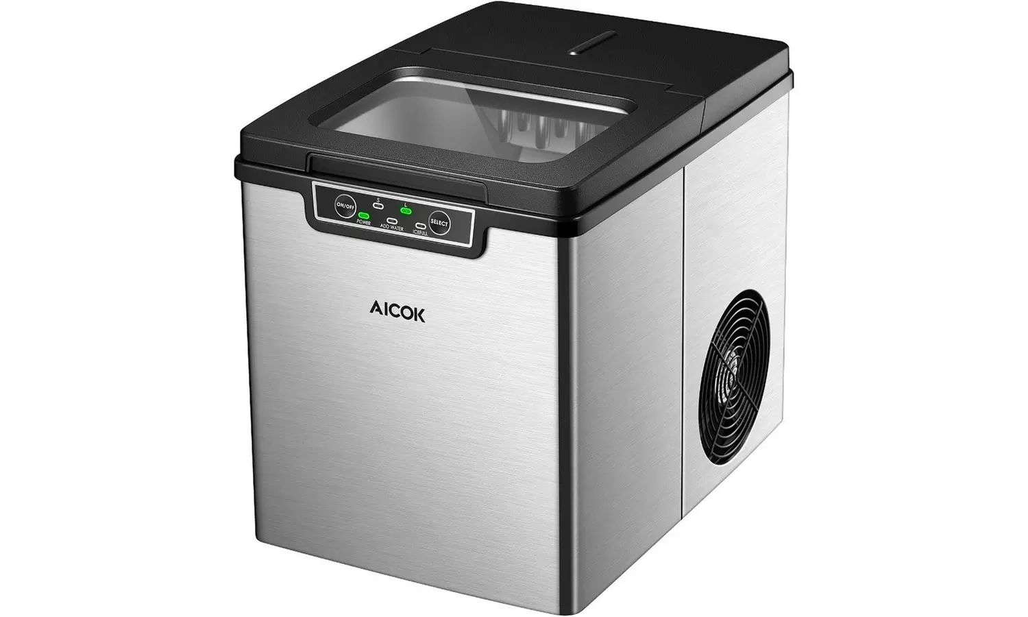 AICOK Ice Maker, Quiet Ice Maker Machine, Stainless Steel Ice Cube Maker, 26 lbs - Primary Image