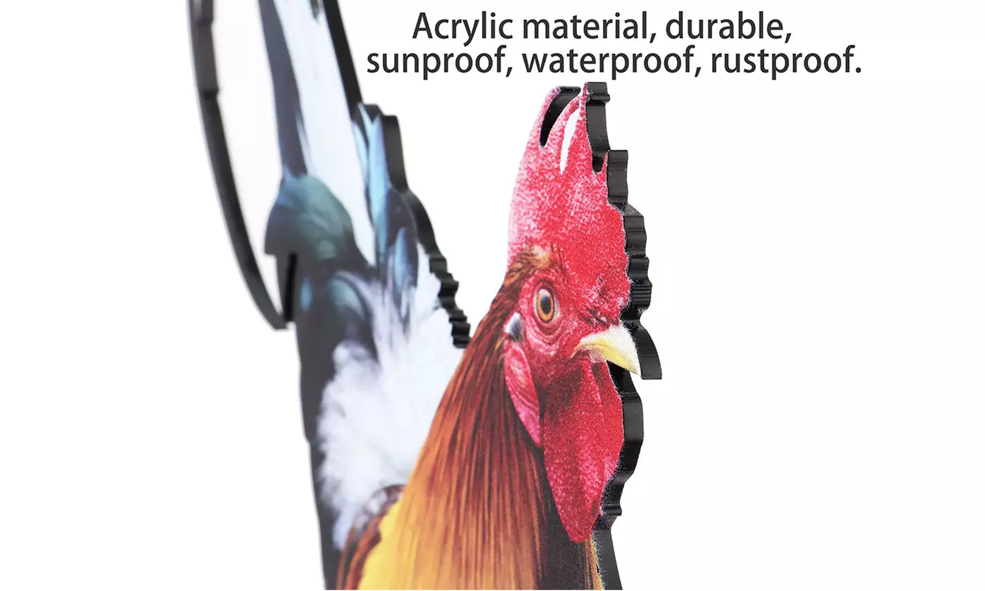 Rooster Decor Garden Statue Acrylic Chicken Yard Art Sculpture Outdoor Figurines