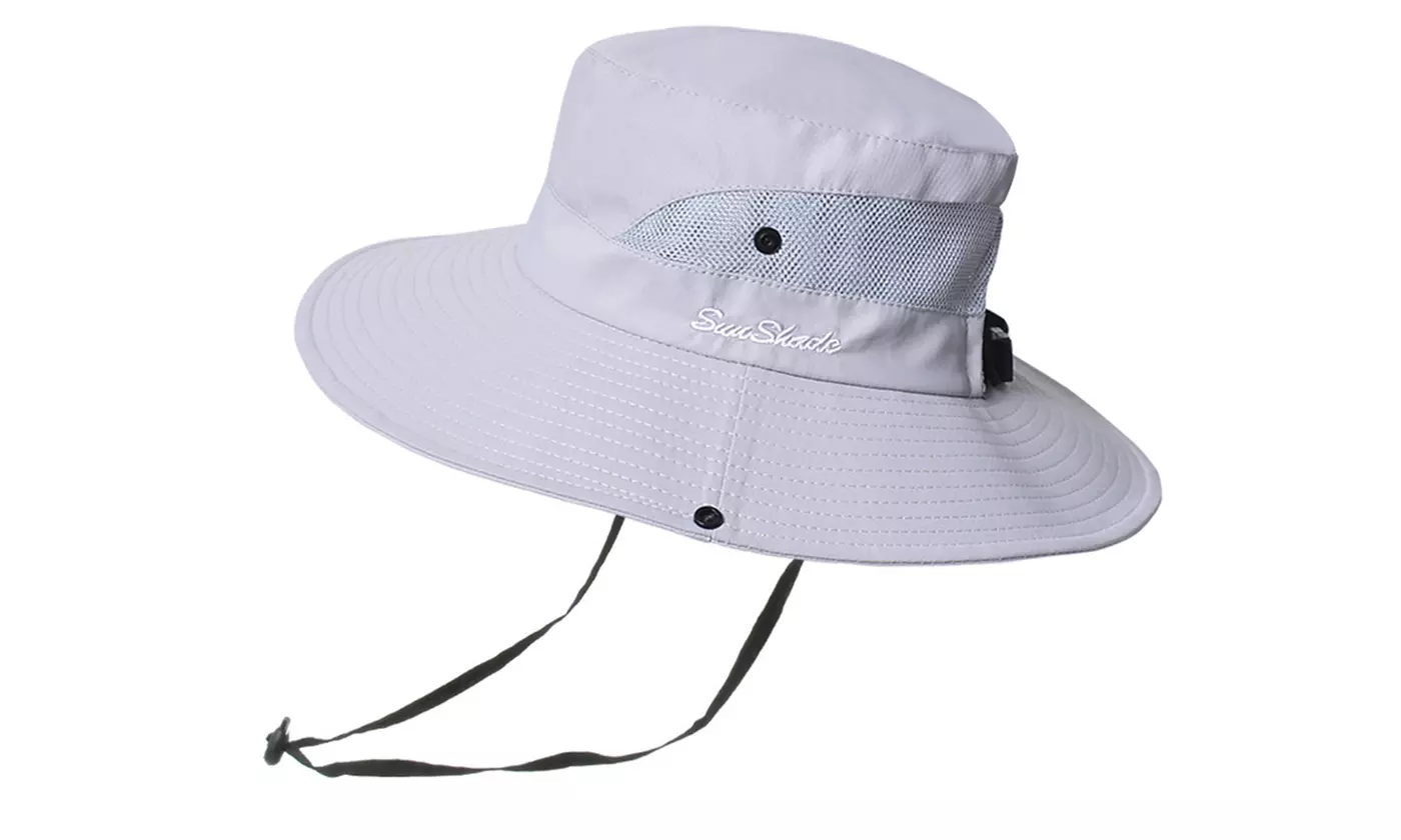 Sun Hat for Women with Wide Brim Ponytail - Beach Hats