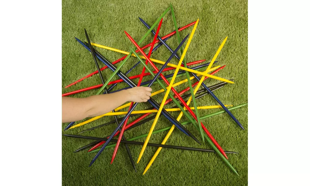 Jumbo Pick Up Sticks Classic Wooden Game, Outdoor / Indoor Fun for Adults & Kids - Primary Image