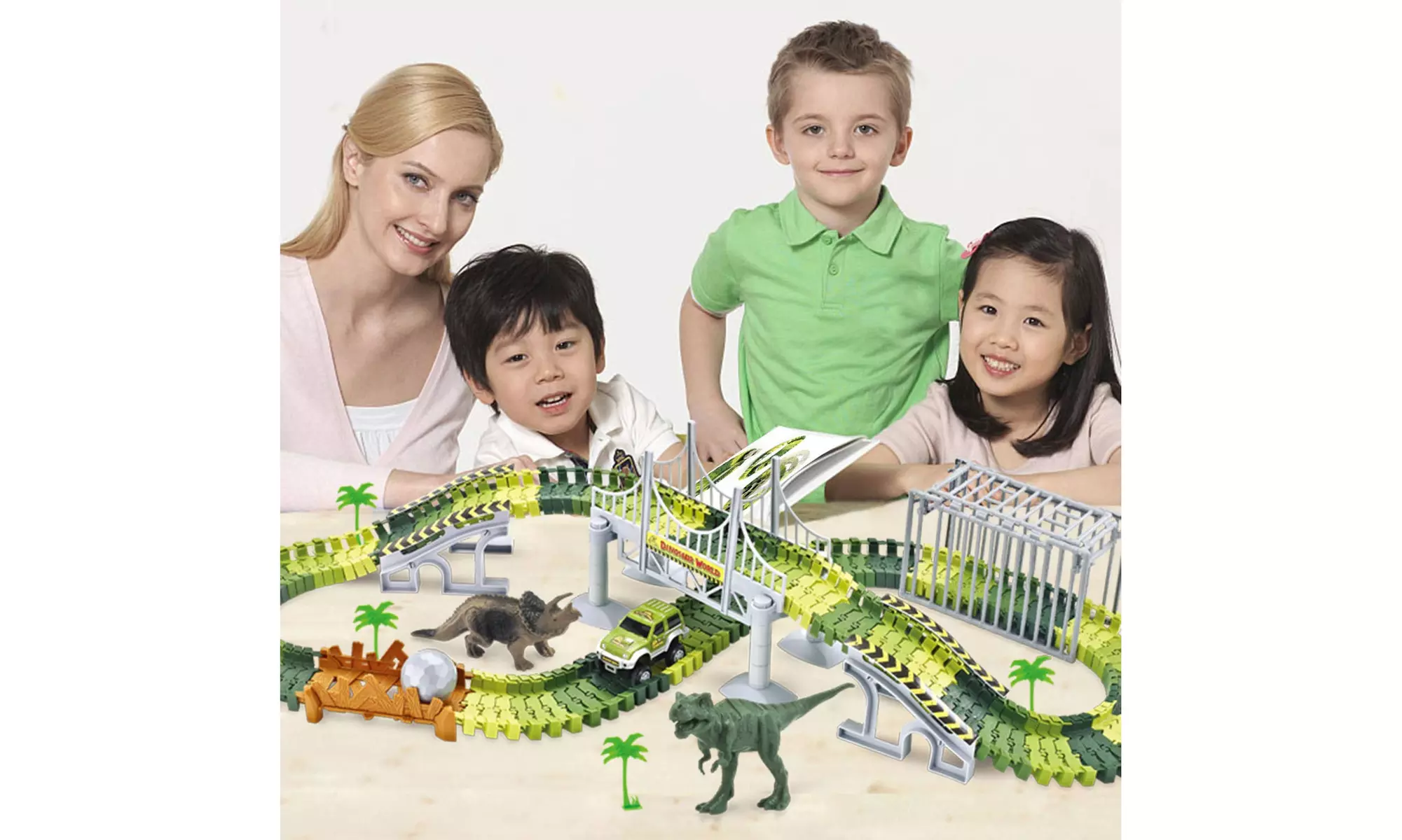 175 Pcs Toy Set Dinosaur Toys Building Tracks,Slot Car Race Track for Kids - Second Medium