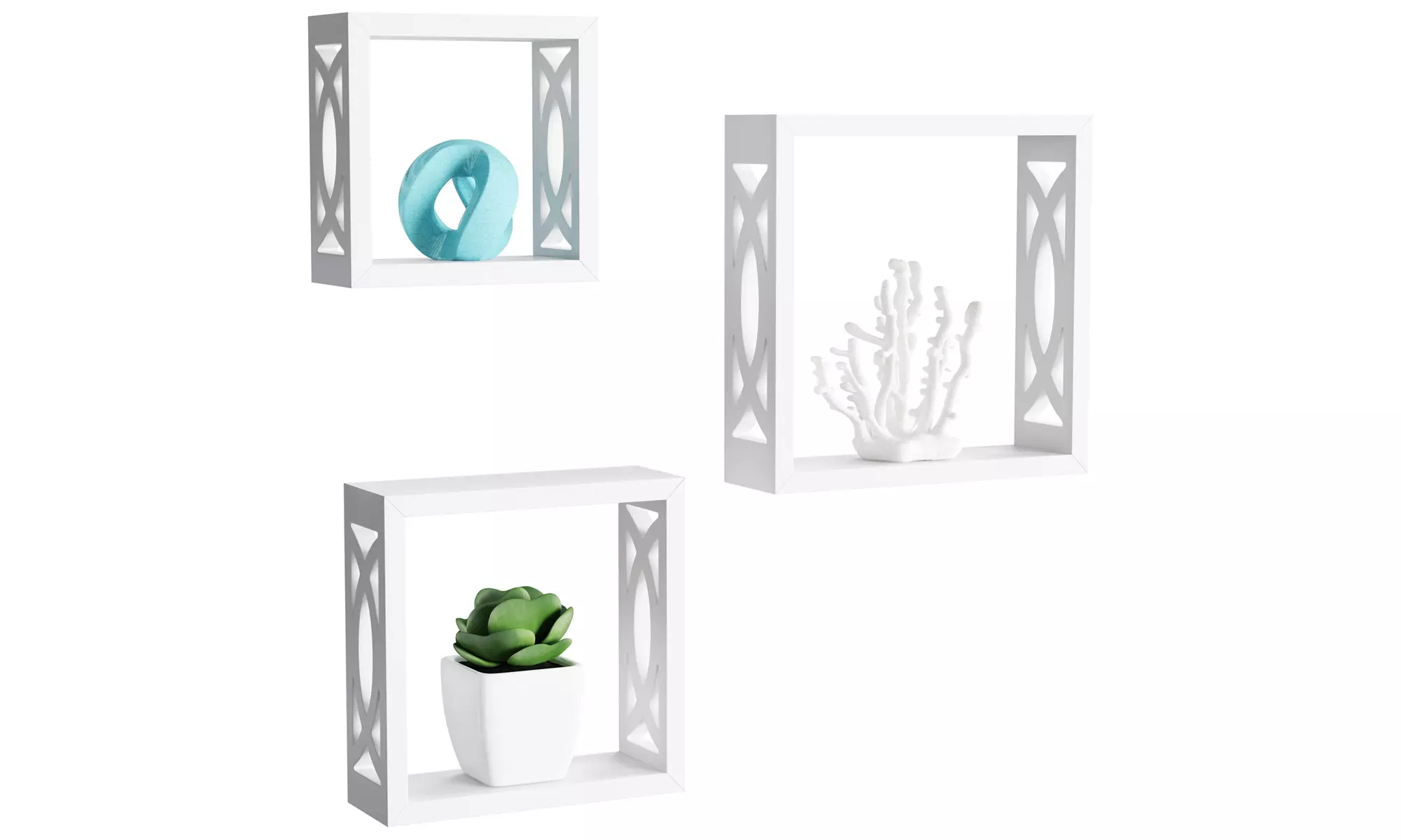 Lavish Home Floating Open Cube Wall Shelves - Second Medium