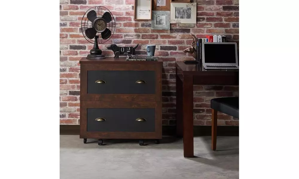 Kalli Rustic File Cabinet, Vintage Walnut - Primary Image