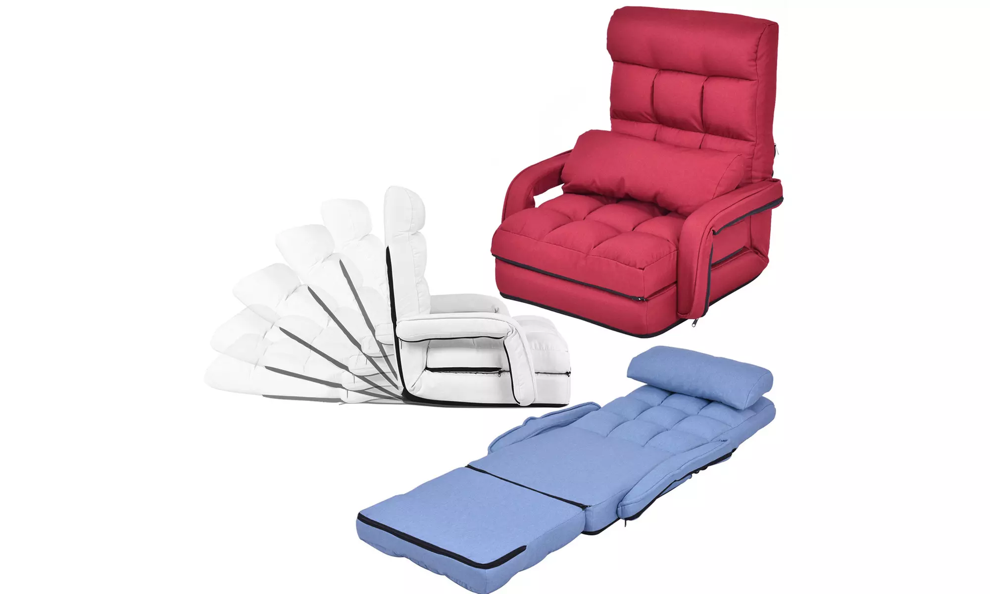 Costway Lazy Sofa Lounger Bed Floor Chair Sofa with Armrests and pillow - Primary Image