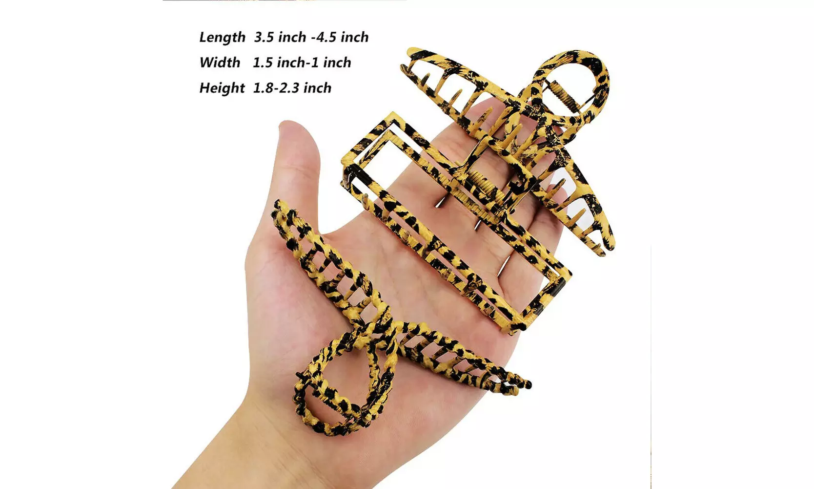 US 5-10 Pack Metal Jumbo Hair Claw Clip Large Strong Hold for Thick Hair Nonslip