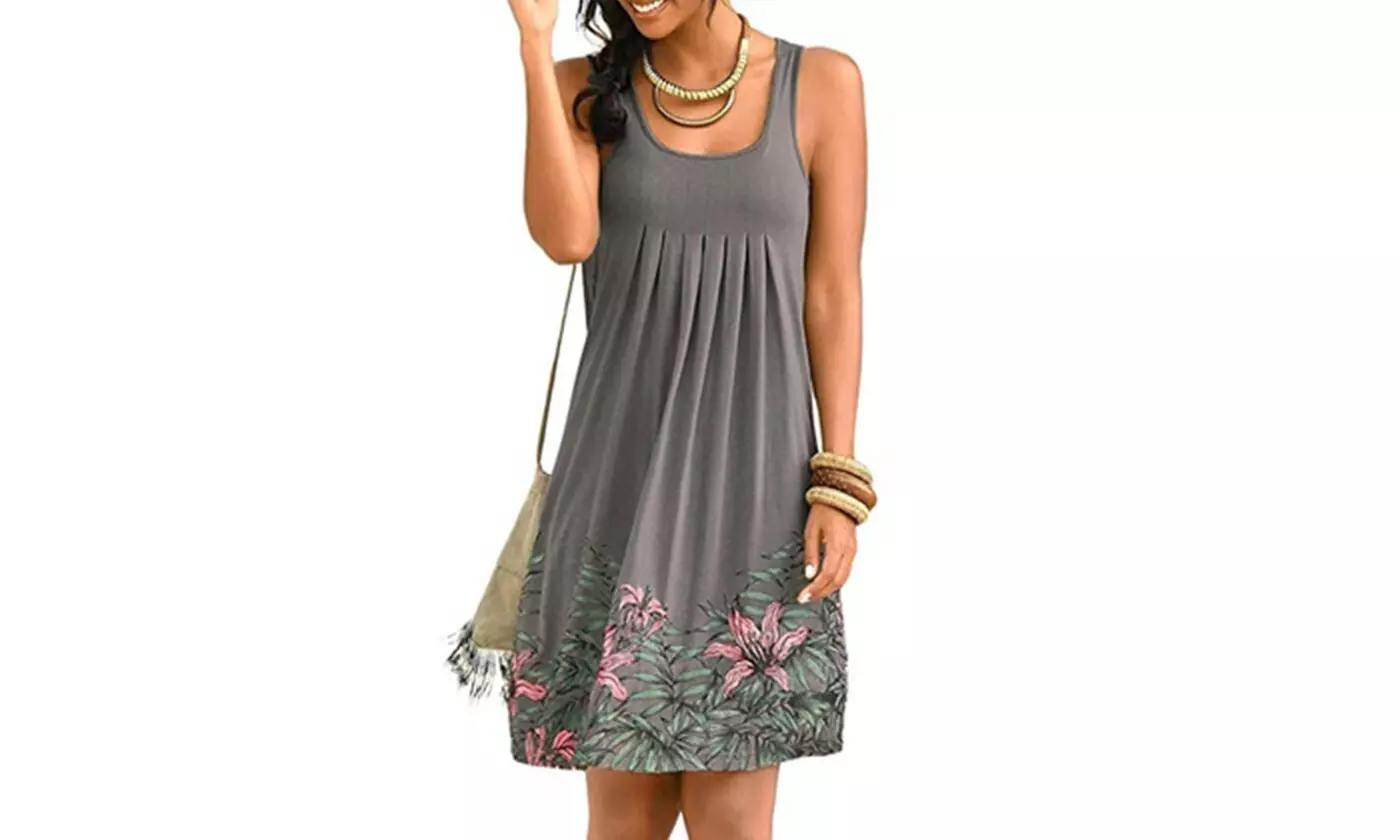 Women Summer Casual Spaghetti Strap Sundress Sleeveless Beach Dress - Second Medium