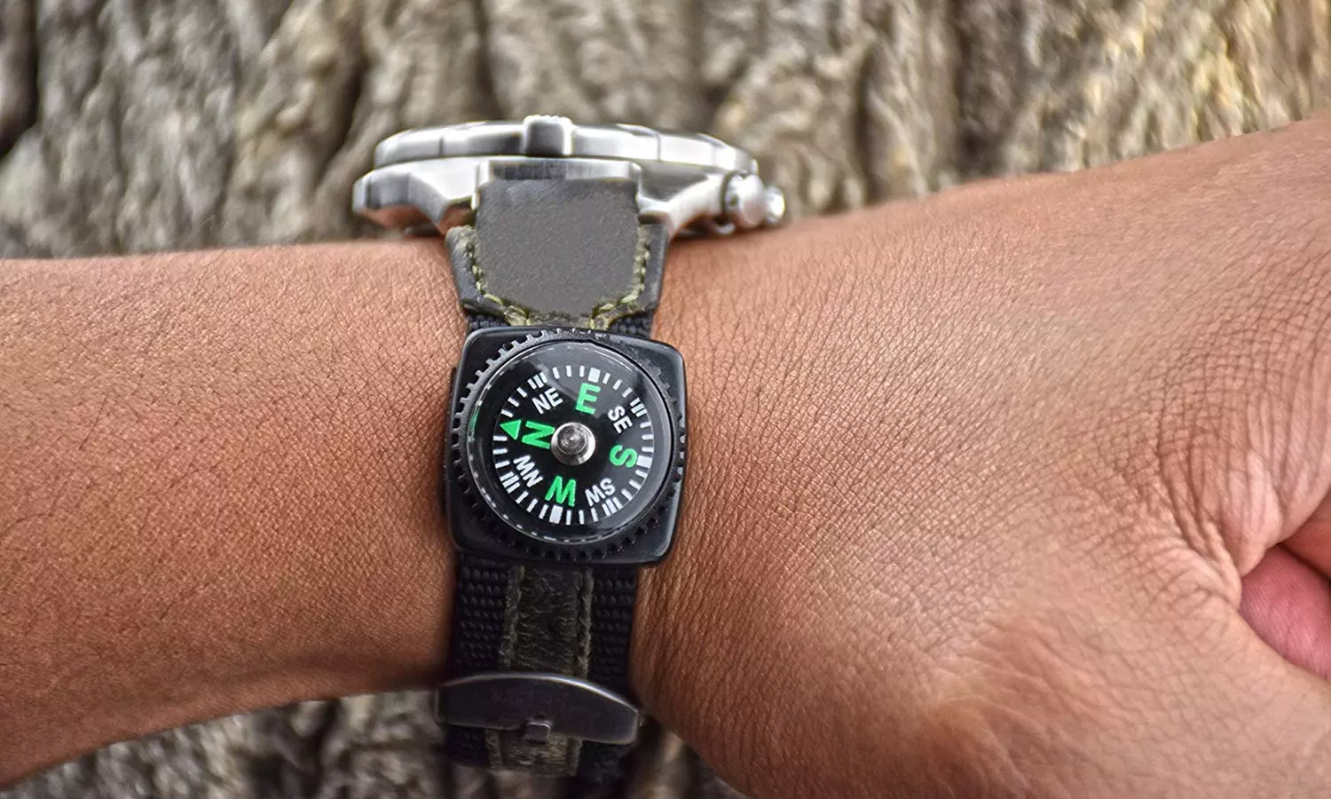 6Pc Black Watch Band Compass set, Slide on Watches, Wristbands & Straps - Primary Image