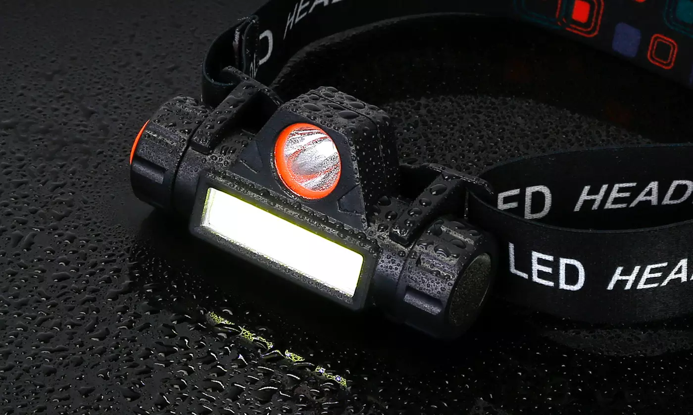 LakeForest 20,000 Lumen Rechargeable LED Headlamp with 2 Modes (2-Pack)