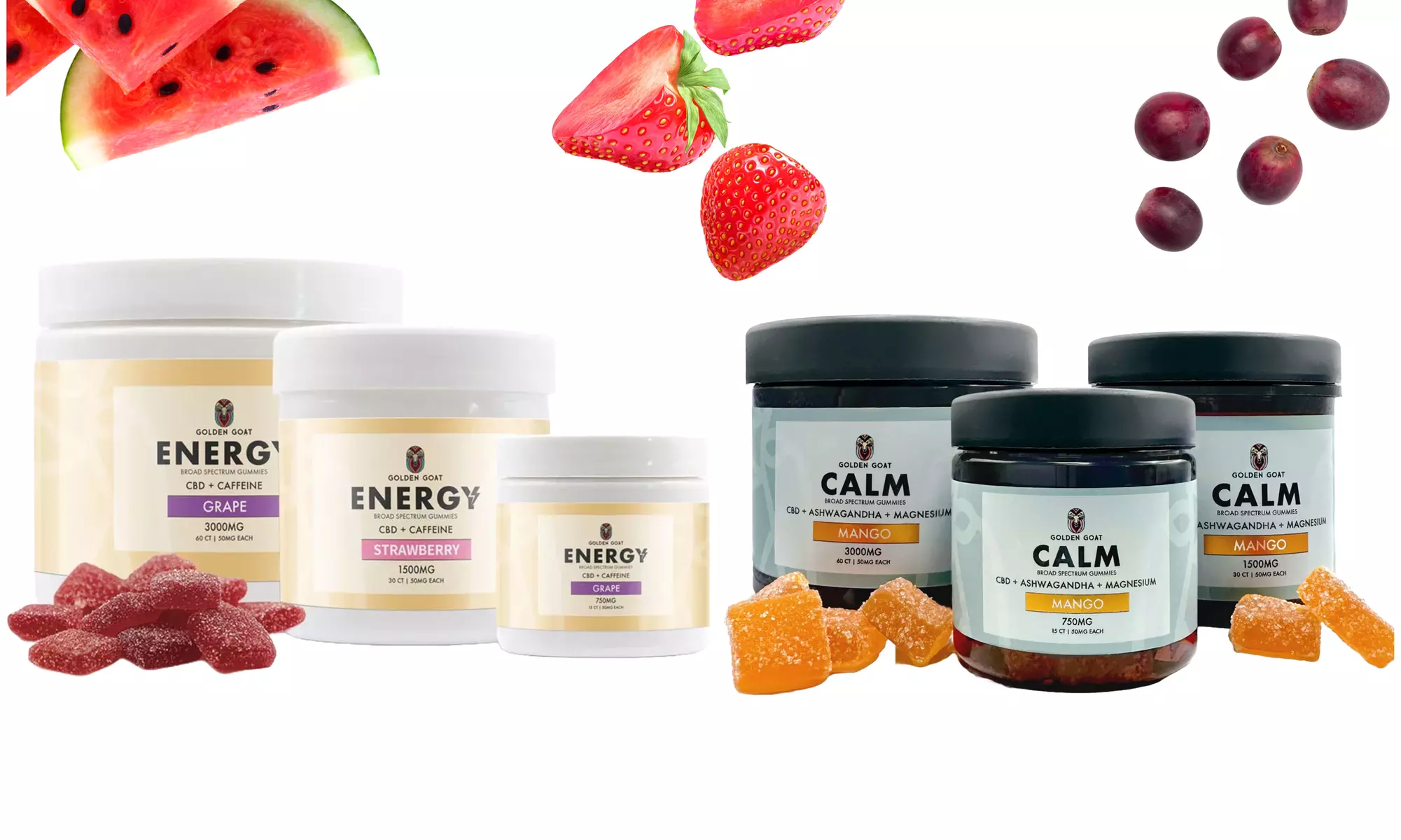 Golden Goat CBD Calm and Energy Infused Gummies