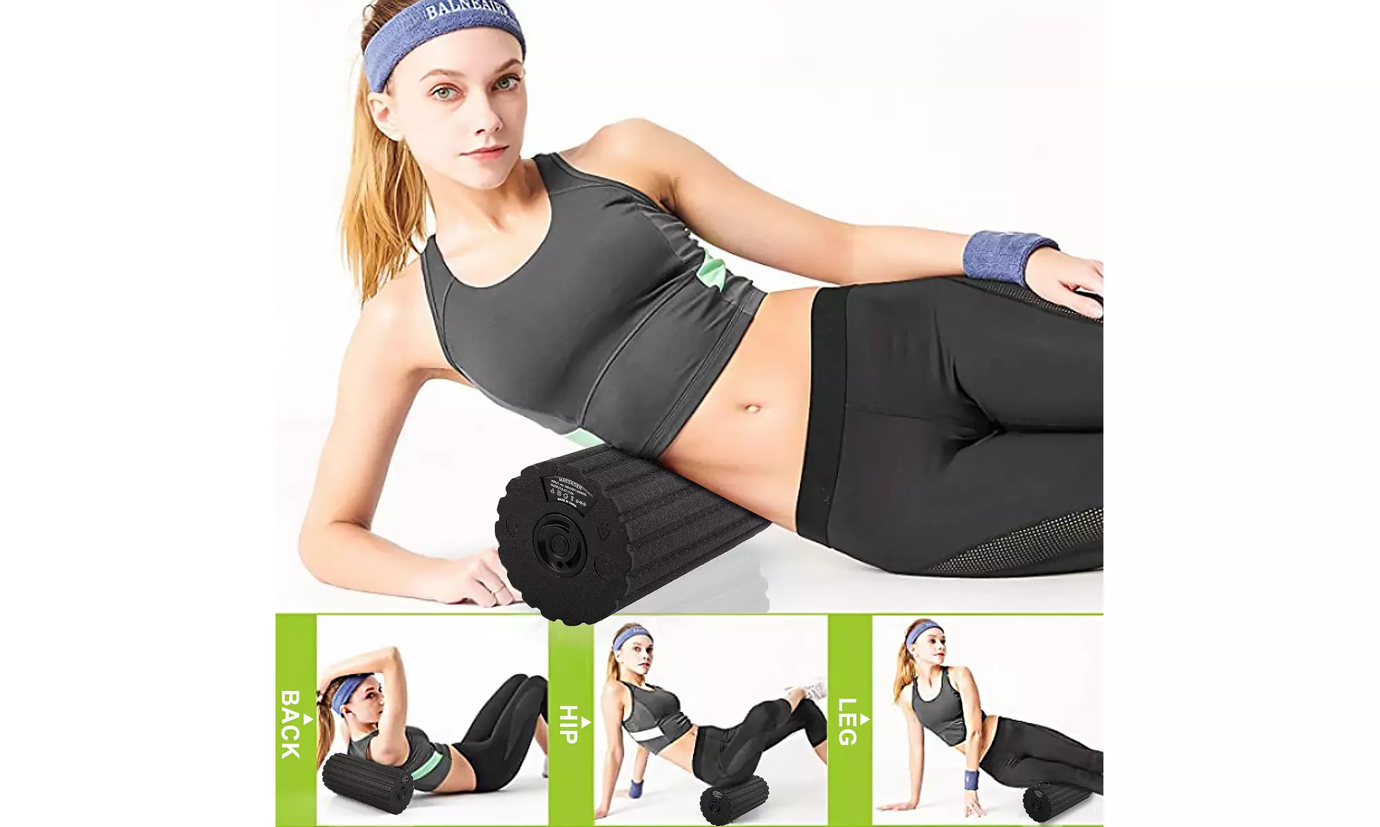 Rechargeable vibrating foam roller,For deep tissue massage and muscle recovery - Primary Image